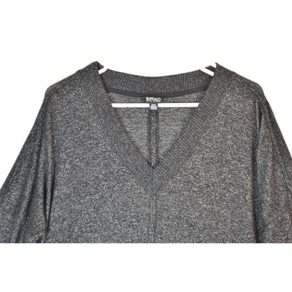 Buffalo David Bitton Women's Medium Gray V Neck Long Sleeve Sweater - Picture 2 of 10